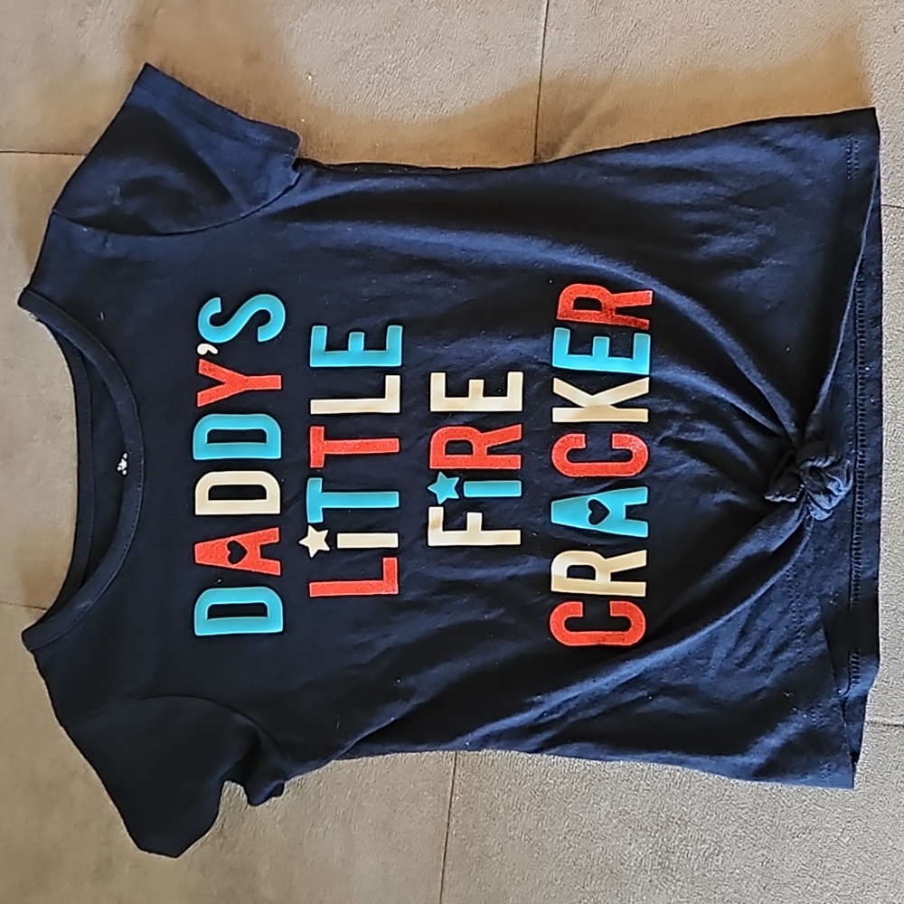 Toddler 3T "Daddy's Little Firecracker" Short-sleeve 4th of July Shirt.